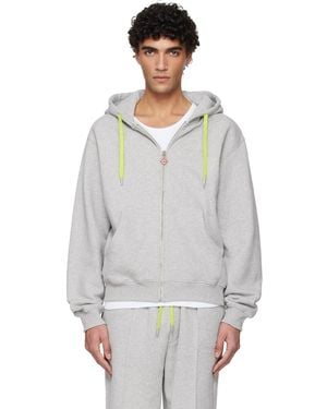 CASABLANCA Cashmere Blend Zip‑Up Hoodie - Grey