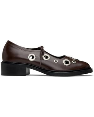 Nicole Saldaña Fabiana Eyelet Loafers - Black