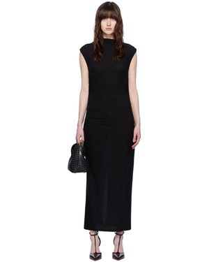 Elleme Robe Longue Drapée Noire