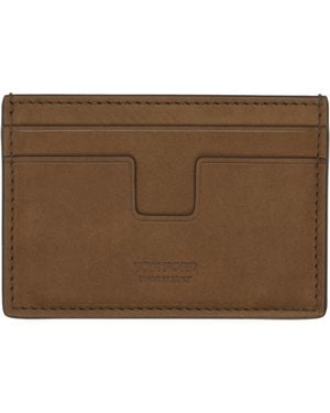 Tom Ford Nubuck 'T Line' Classic Card Holder - Black