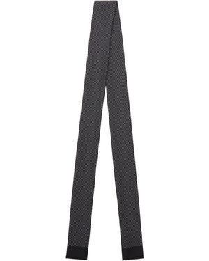 Tom Ford Foulard Noir En Sergé De Soie À Pois - Gris