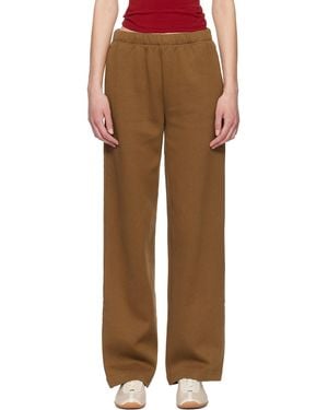 Skims Cotton Fleece Classic Straight Leg Lounge Trousers - Brown