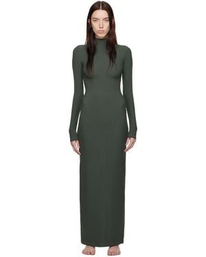 Skims Soft Lounge Turtleneck Maxi Dress - Black