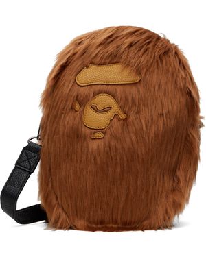 A Bathing Ape Ape Head Shoulder Bag - Brown