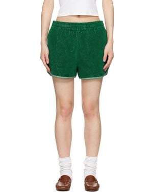 Versace Cotton-Terry Jacquard Sweat Shorts - Green
