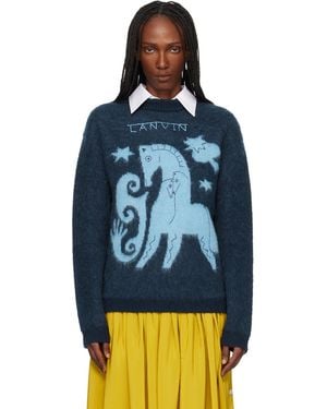 Lanvin Lunar Year Jacquard Mohair Jumper - Blue