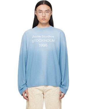 Acne Studios Sprayed '1996' Logo T-Shirt - Blue