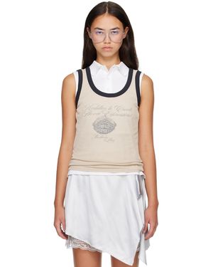 Acne Studios Débardeur Et Noir En Tricot Côtelé - Blanc