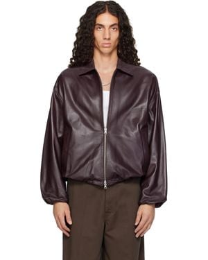 Arma Burgundy Backett Reversible Leather Jacket - Brown
