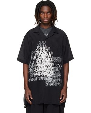 Y-3 Placed Graphic Short Sleeve Long Shirt - Black