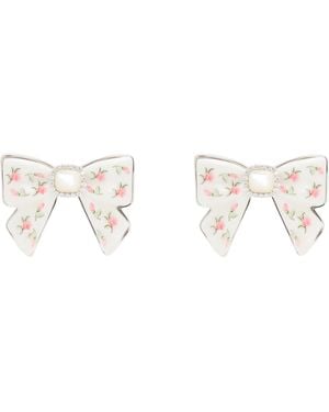 ShuShu/Tong Yvmin Edition Ceramics Bowknot Nacre Earrings - Black