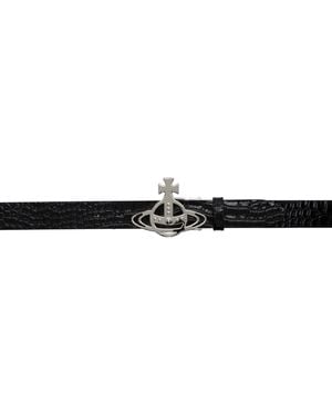 Vivienne Westwood Line Orb Buckle Belt - Black