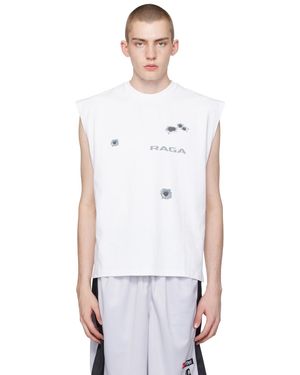 Raga Malak ホワイト Bullet ノースリーブTシャツ