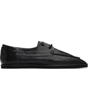 AURALEE Soft Leather Deck Shoes - Black