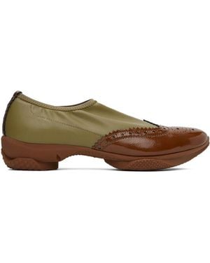 Kiko Kostadinov Khaki & Tan Sonia Slip On Brogues - Black