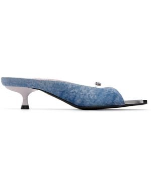 DIESEL D-Diam's-Low Denim Mule Heels - Black