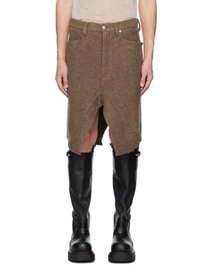 Rick Owens ブラウン Lodenette スカート - ブラック