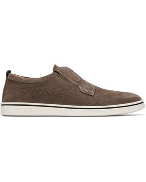 Ferragamo Baskets De Style Derby À Enfiler Taupe - Marron