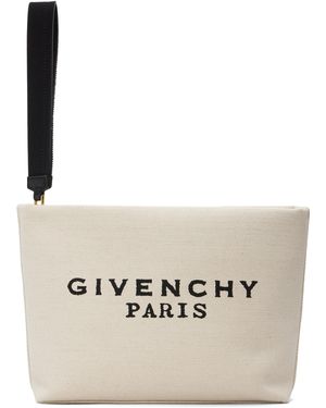 Givenchy Pochette En Canevas À Logo - Neutre