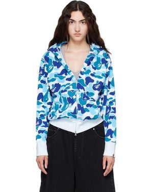 A Bathing Ape Abc Camo Shark Full Zip Hoodie - Blue