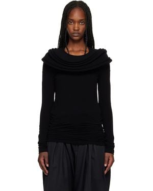 Junya Watanabe Nylon Stretch Jersey Drape T-Shirt - Black