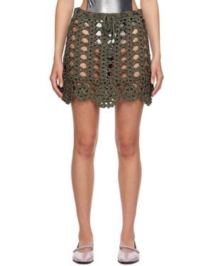 Ganni Black & Gold Bead Miniskirt