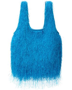 Dries Van Noten Fringed Tote - Blue