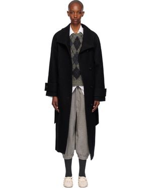 【OPEN YY】WOOL HIGH-NECK COCOON COAT [正規品] 関税 送料込み Black OPEN YY Coats for Women | Lyst Canada