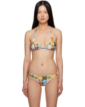 Nanushka Multicolour Zaida Bikini Top - Black