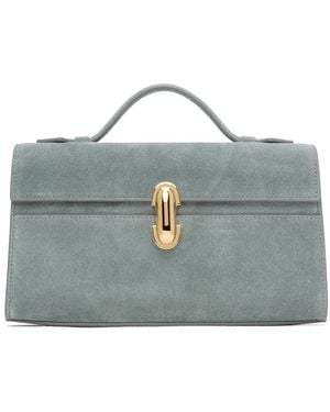 SAVETTE ブルー Symmetry Pochette トップハンドル バッグ - グレー