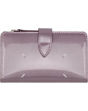 Maison Margiela Four Stitches Zip Card Holder - Purple