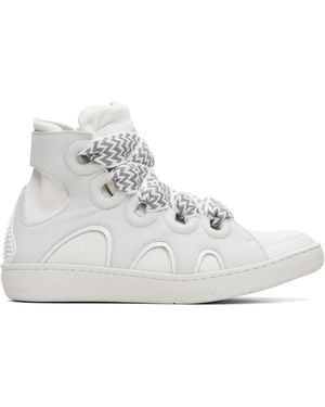 Lanvin High Top Curb Knit Trainers - White