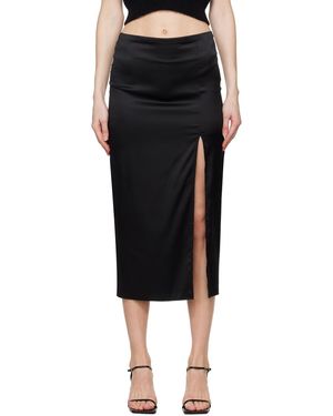 Filippa K スリット ミディアムスカート - ブラック
