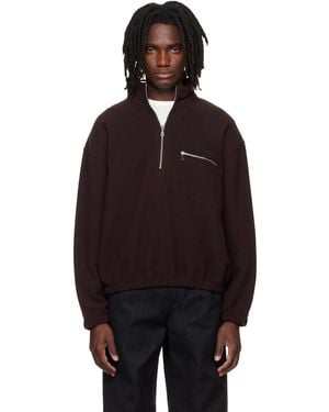 Rier Burgundy Fleece Sweatshirt - Black