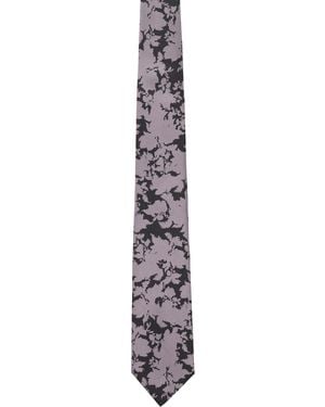 Dries Van Noten Printed Silk Tie - Black