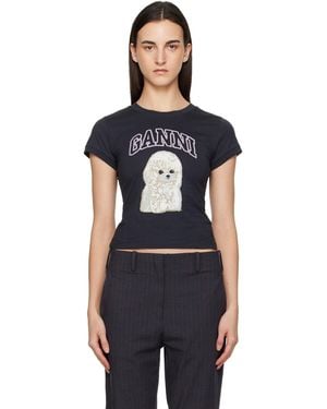 Ganni Poodle Baby Fit T-Shirt - Black