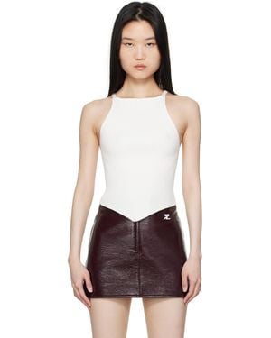 Courreges ホワイト Pointy リブニット タンクトップ - マルチカラー