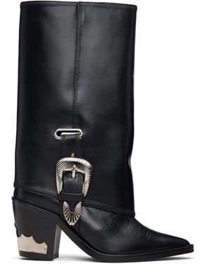 Toga Western Style Tall Boots - Black
