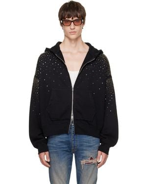 Amiri Crystals Os Zip Up Hoodie - Black