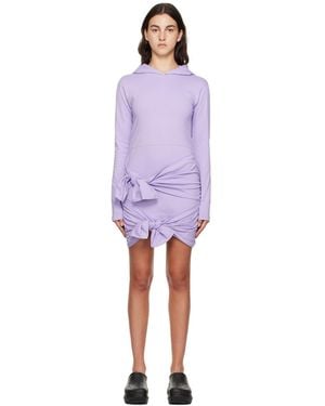 MSGM Robe courte mauve à capuche - Violet