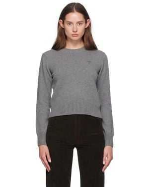 Ami Paris グレー Ami De Cœur カシミヤ セーター - ブラック