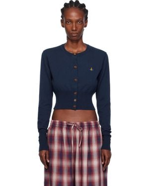 Vivienne Westwood ネイビー Bea クロップド カーディガン - ブルー