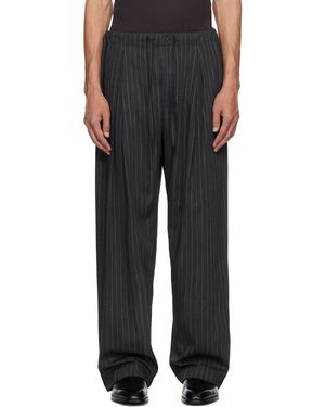 WOOYOUNGMI Striped String Trousers - Black