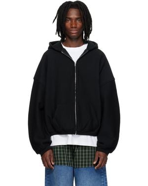 Alexander Wang Pull À Capuche Noir À Glissière Et À Logo D'Étoile