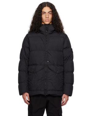 Stone Island ブラック 40723 Crinkle Reps R-Ny ダウンジャケット