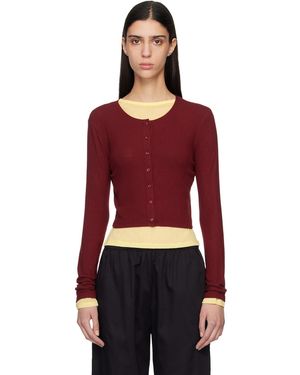 Leset Cardigan Écourté Ii Rouge En Jersey Lauren