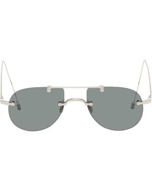 Thom Browne Titanium Rimless Aviator Sunglasses - Black