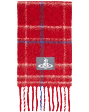 Vivienne Westwood Check Alpaca Scarf - Red