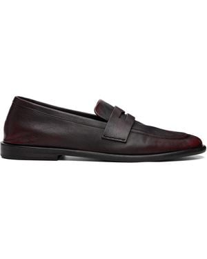 Marsèll Burgundy Stesa Soft Pebbled Leather Loafers - Black