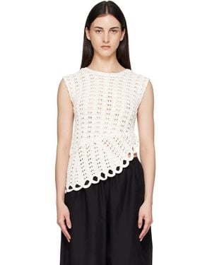 Loulou de Saison Saez Ruffled Crochet Top - Black